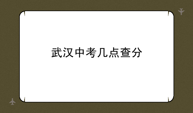 武汉中考几点查分