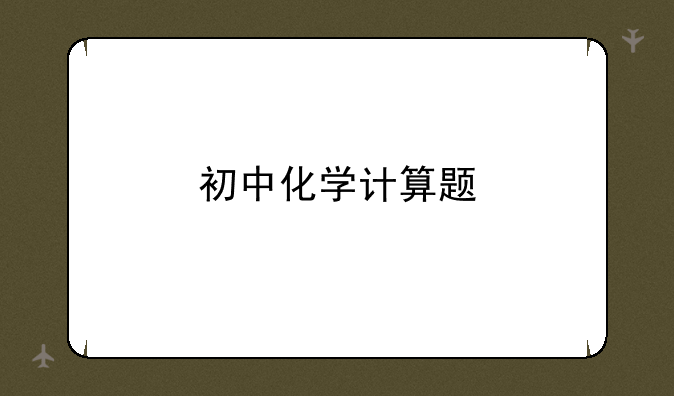 初中化学计算题