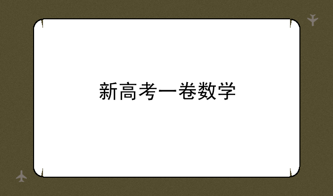 新高考一卷数学