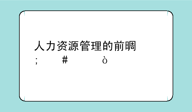 人力资源管理的前景怎么样？