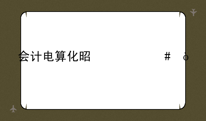 会计电算化是什么？