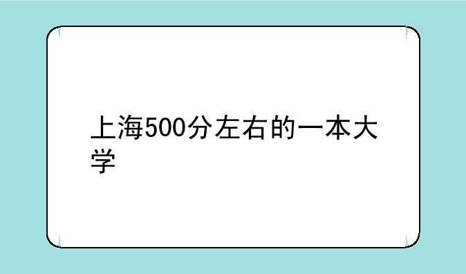上海500分左右的一本大学