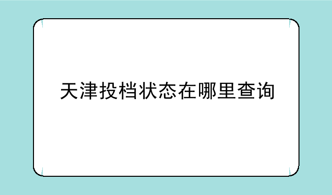 天津投档状态在哪里查询