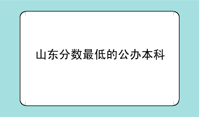 山东分数最低的公办本科