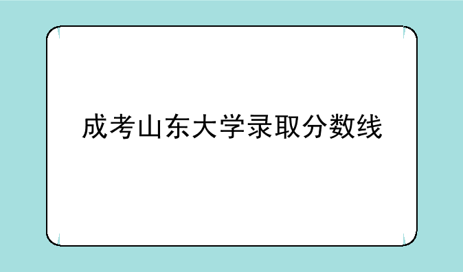 成考山东大学录取分数线