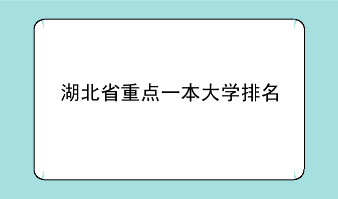 湖北省重点一本大学排名