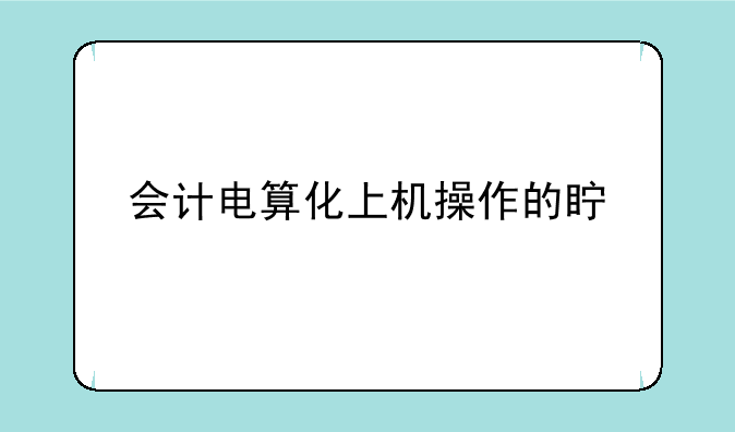 会计电算化上机操作的真题