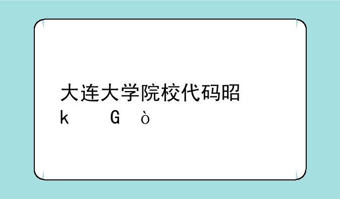 大连大学院校代码是多少？