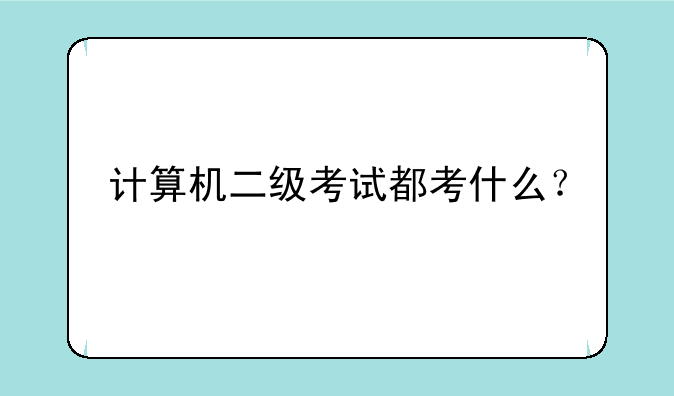 计算机二级考试都考什么？
