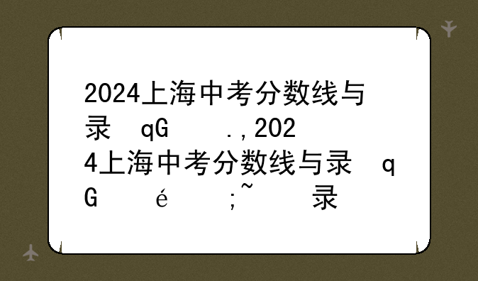 2024上海中考分数线与录取线--2024上海中考分数线与录取线静安区