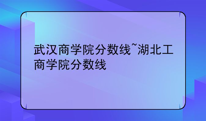 武汉商学院分数线~湖北工商学院分数线