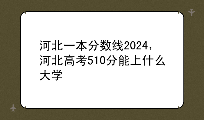 河北一本分数线2024，河北高考510分能上什么大学